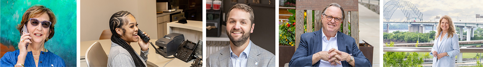 Photo strip of bankers